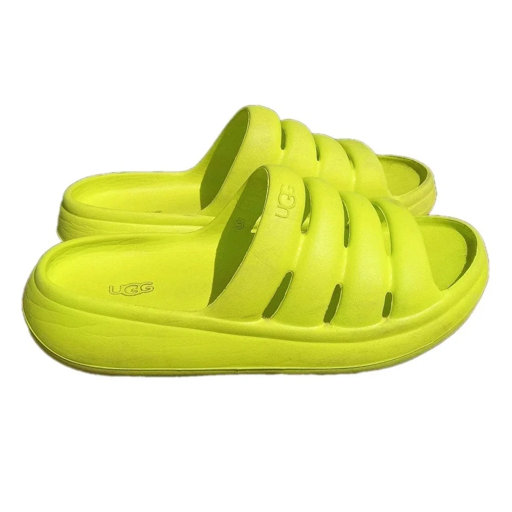 UGG Sandals Kids Youth  Size‎ 3 Sport Yeah Slide Slip-On Shoes Slides Lime Green